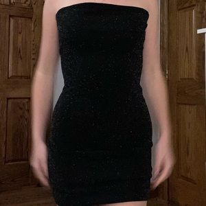 Glittery, black dress